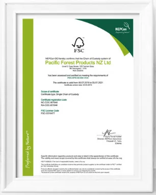 FSC Forest Stewardship Council Certificate